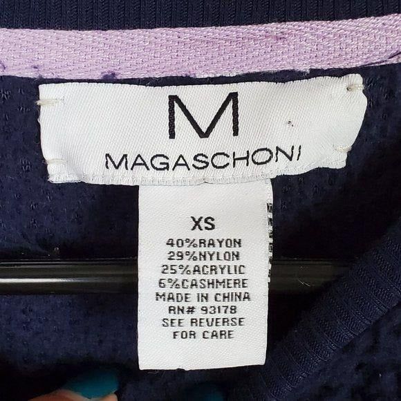 Magaschoni Womens Top Blue XS Teddy Bear Sherpa Sweater  New - Picture 3 of 6